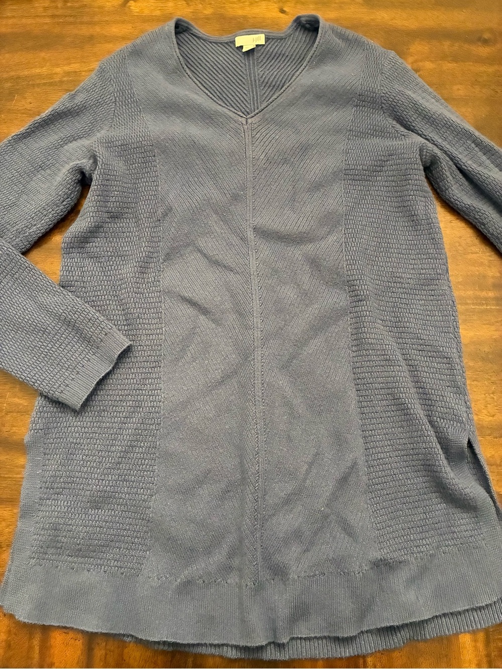 J Jill Sweater Tunic Top Women’s Small Blue V-Neck Knit